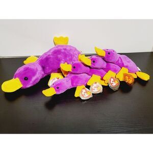 Ty Beanie Babies Patti The Platypus RARE White Star, Errors  Lot Of 5 Buddy